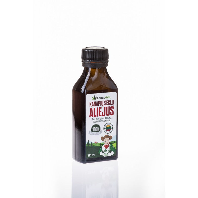 Ekologiškas kanapių sėklų aliejus 100 ml.